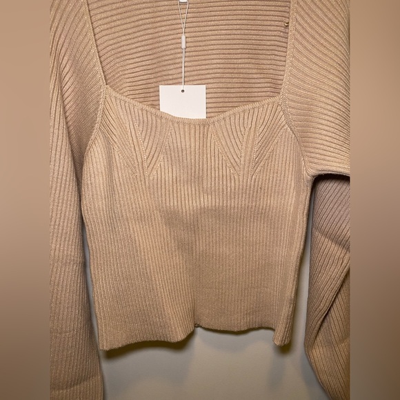 Square Neck Ribbed Sweater - Picture 5 of 8
